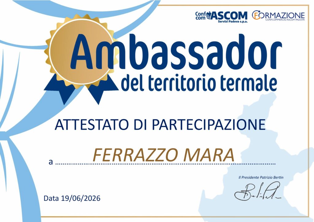 Attestato Ambassador di Mara Ferrazzo